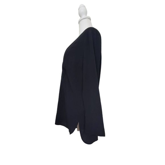 Vince Camuto Blouse Women's Small Black & White Tunic Long-sleeved V Neck Lightw - Picture 3 of 10